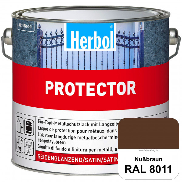 Protector (RAL 8011 Nussbraun) Seidenglänzende Spezialbeschichtung für Eisen- und NE-Metalle (außen)
