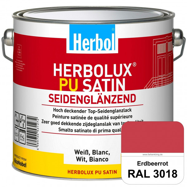 Herbolux PU Satin (RAL 3018 Erdbeerrot) Top-PU-Seidenglanzlack (Innen & Außen)