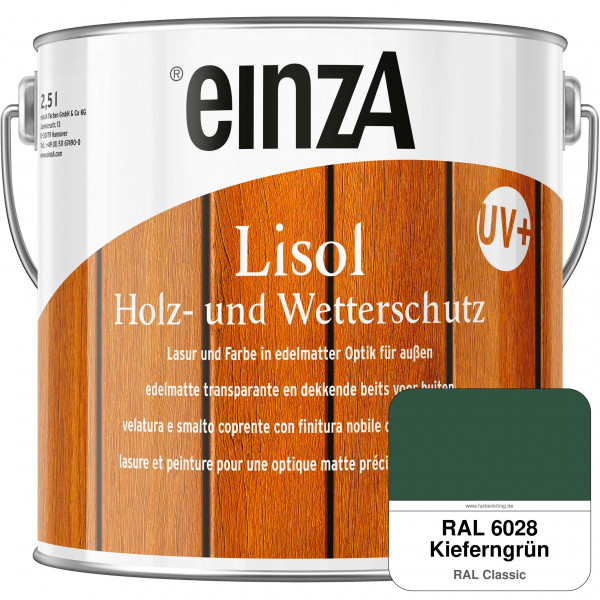 einzA Lisol Holz- und Wetterschutz Lasur und Farbe (RAL 6028 Kieferngrün)