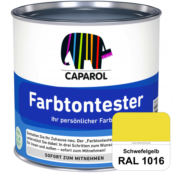 Farbtontester (RAL 1016 Schwefelgelb) Individuell abgetönte Dispersionsfarbe zum Anlegen von Farbton