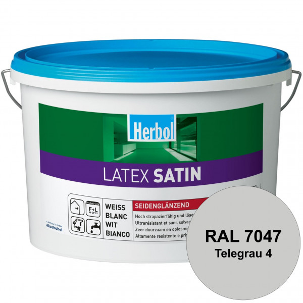 Latex Satin (RAL 7047 Telegrau 4) Seidenglänzende Latexfarbe mit hoher Strapazierfähigkeit