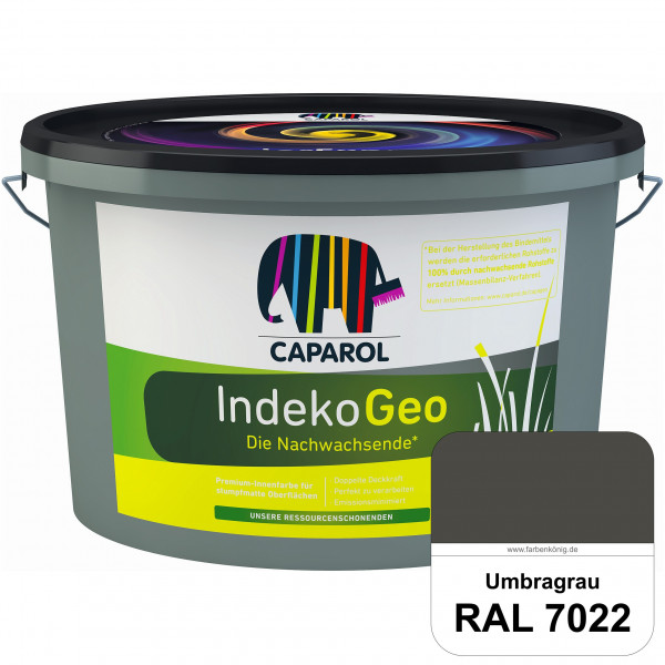 IndekoGeo (RAL 7022 Umbragrau) Ressourcenschonende Premium Innenfarbe für stumpfmatte Oberflächen