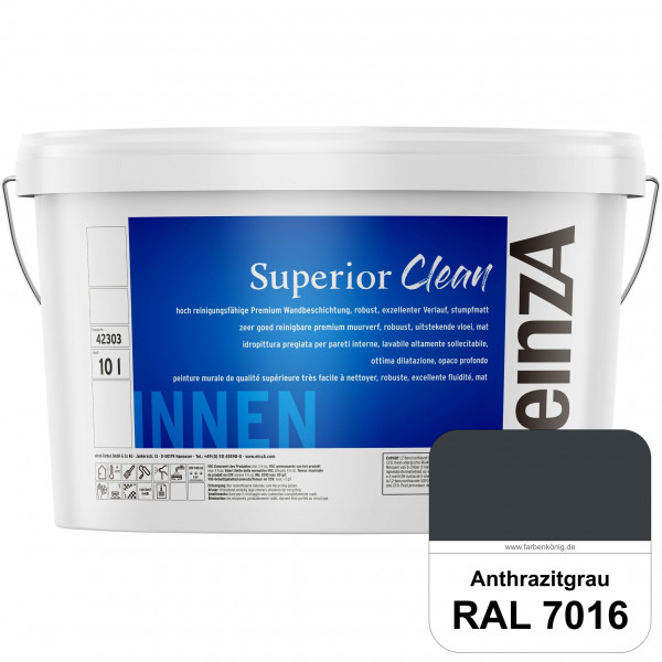 einzA Superior Clean (RAL 7016 Anthrazitgrau) Hoch reinigungsfähige, stumpfmatte Premium-Wandbeschic