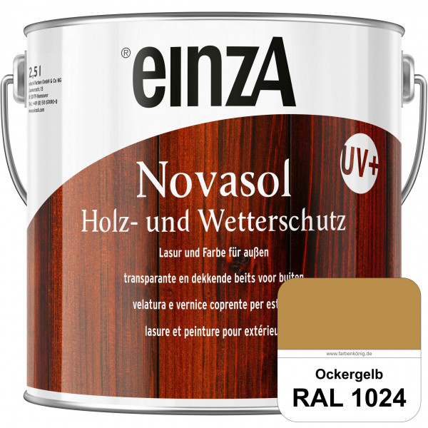 einzA Novasol HW Farbe (RAL 1024 Ockergelb) Deckender Wetterschutz für außen