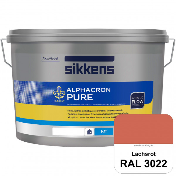 Alphacron Pure (RAL 3022 Lachsrot) Edelmatte & hochertige Premium Wandfarbe für glatte Untergründe.