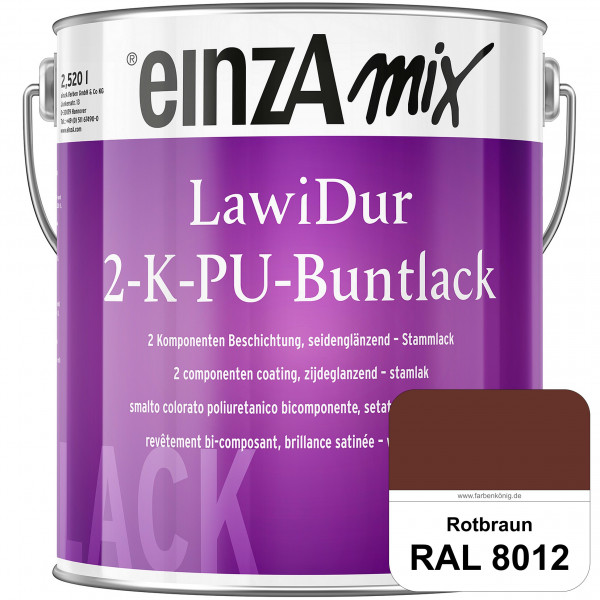 einzA LawiDur 2-K-PU-Buntlack - Seidenglanz (RAL 8012 Rotbraun)