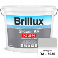 Silcosil KR K2 3674 (RAL 7035 Lichtgrau) siliconverstärkter Dekorputz, Kratzputzstruktur, wetterbest