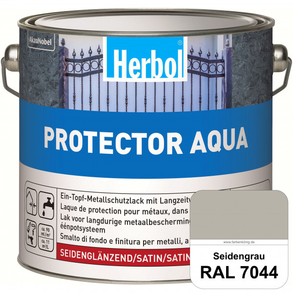 Protector Aqua (RAL 7044 Seidengrau) Lack für Eisen, Stahl und NE-Metalle (Innen&Außen)