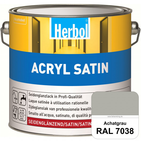 Acryl Satin (RAL 7038 Achatgrau) wasserverdünnbarer seidenglänzender Lack (Innen & Außen)