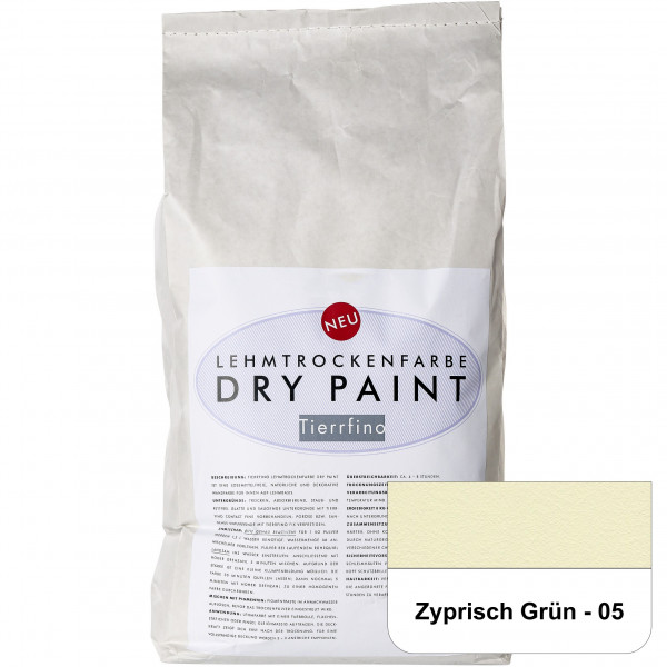 DRY-PAINT Lehmtrockenfarbe - Zyprisch Grün - 05