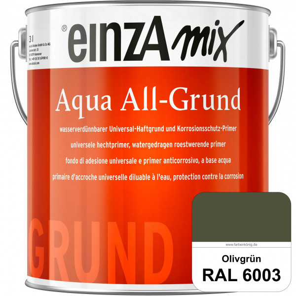 einzA Aqua All-Grund (RAL 6003 Olivgrün) Wasserverdünnbarer Haftgrund & Korrosionsschutz-Primer