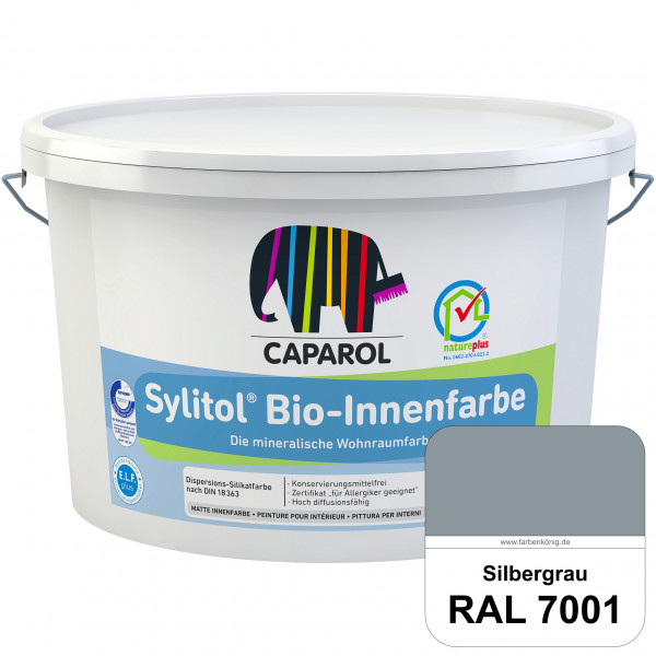 Sylitol® Bio-Innenfarbe (RAL 7001 Silbergrau) Innenfarbe auf Silikatbasis  für Allergiker
