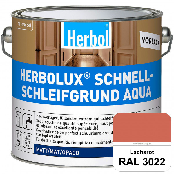 Schnellschleifgrund Aqua (RAL 3022 Lachsrot) wasserverdünnbarer Vorlack mit hervorragender Schleifba