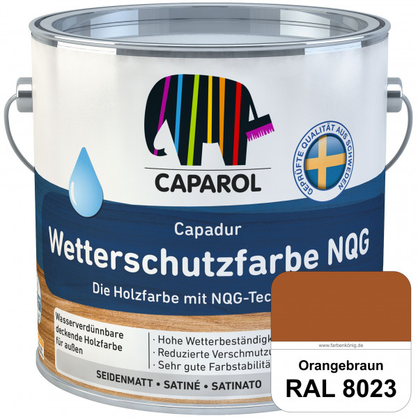 Capadur Wetterschutzfarbe NQG (RAL 8023 Orangebraun) Holzfarbe mit NQG-Technologie wasserbasiert für