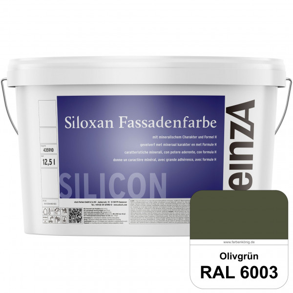einzA Siloxan Fassadenfarbe (RAL 6003 Olivgrün) Siliconvergütete Fassadenfarbe