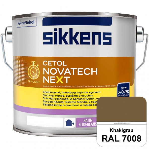 Cetol Novatech neXt (RAL 7008 Khakigrau) Schnelltrocknende Hybrid-Lasur mit höchster Wetterbeständig