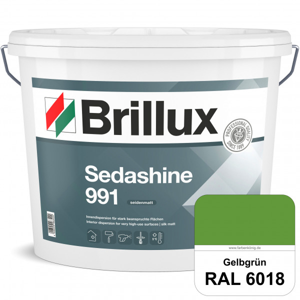Sedashine 991 (RAL 6018 Gelbgrün) Seidenmatte Innendispersion für hoch strapazierfähige & gut reinig