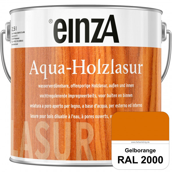 einzA Aqua-Holzlasur (RAL 2000 Gelborange) wasserverdünnbare offenporige Holzlasur für Holzbauteile