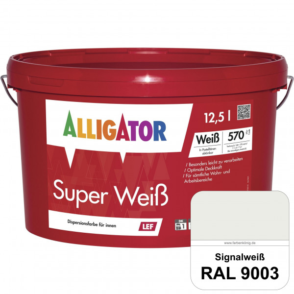 Super Weiß LEF (B-Ware) - 5 Liter (RAL 9003 Signalweiß)