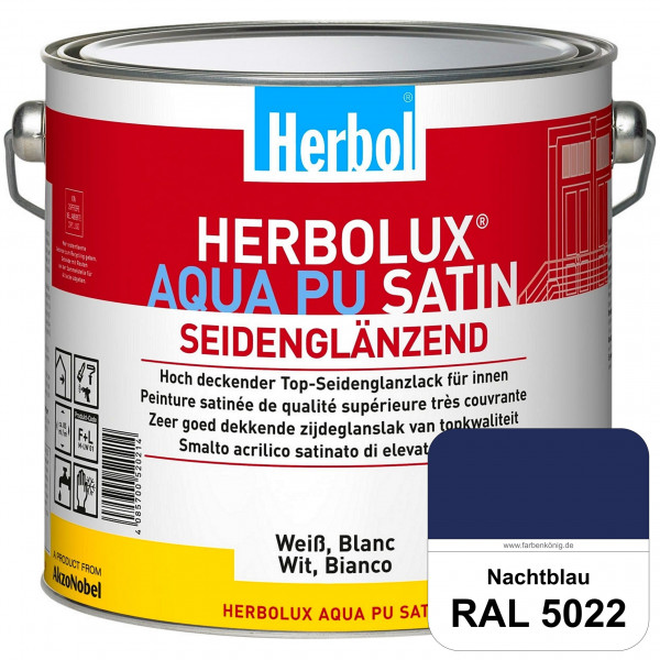 Herbolux Aqua PU Satin (RAL 5022 Nachtblau) Wasserverdünnbarer Top-PU-Seidenglanzlack (Innen)
