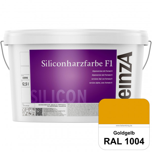 einzA Siliconharzfarbe F1 (RAL 1004 Goldgelb) Universal Siliconharz-Fassadenfarbe, kalkmatt, wetterb