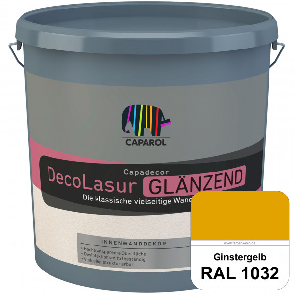 Capadecor DecoLasur Glänzend (RAL 1032 Ginstergelb) Glänzende Lasurfarbe auf Dispersionsbasis (innen