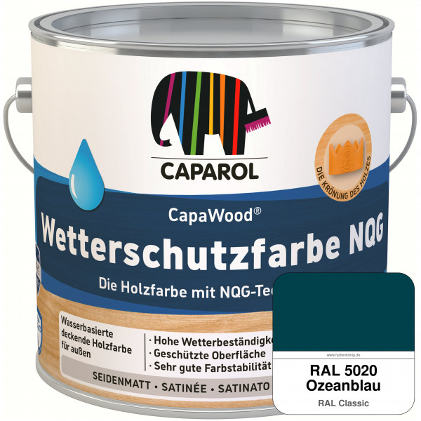 CapaWood® Wetterschutzfarbe NQG (RAL 5020 Ozeanblau) - ersetzt Capadur Wetterschutzfarbe NQG