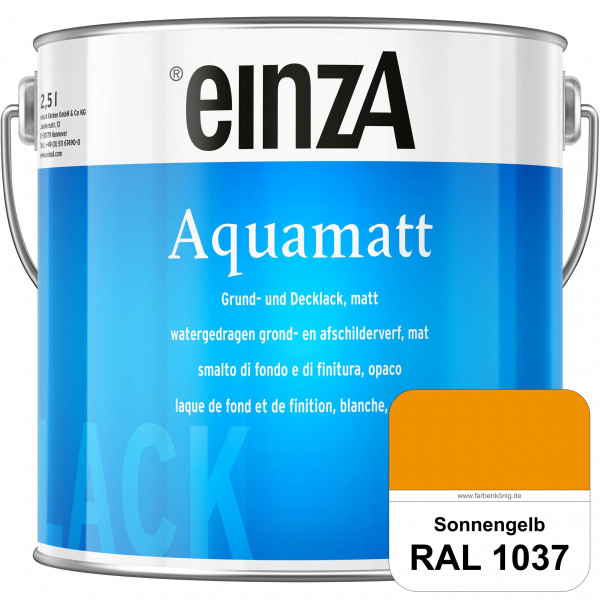 einzA Aquamatt (RAL 1037 Sonnengelb) Wasserverdünnbare Vorstreichfarbe & matte Lackfarbe