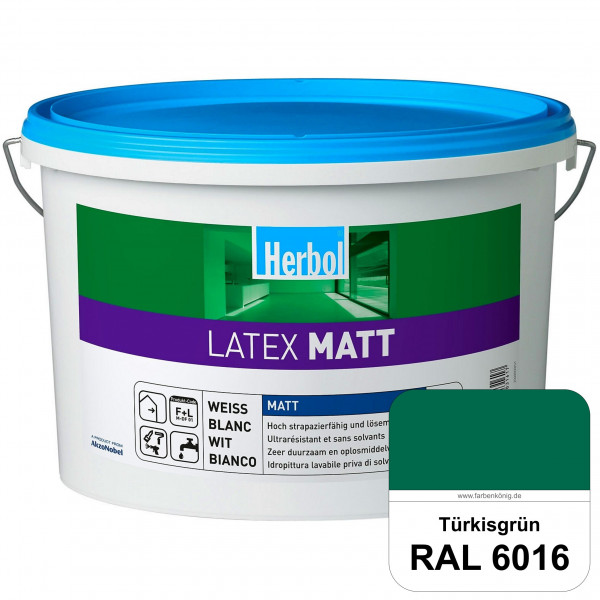 Latex Matt (RAL 6016 Türkisgrün) Matte Latexfarbe mit hoher Strapazierfähigkeit