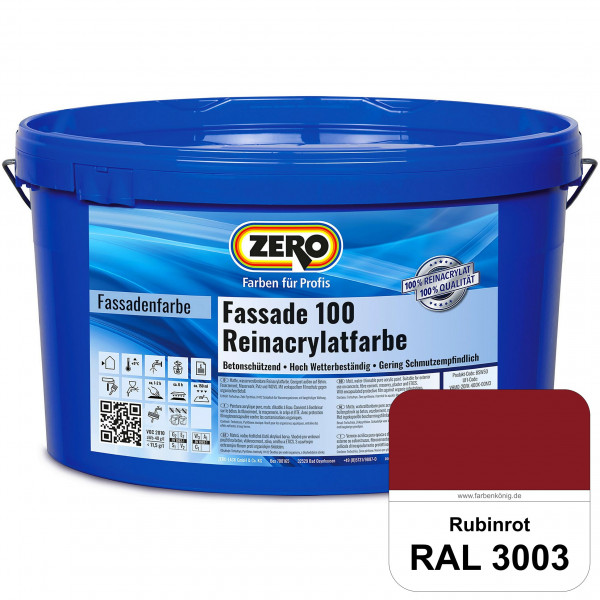 Fassade 100 Reinacrylatfarbe (RAL 3003 Rubinrot)