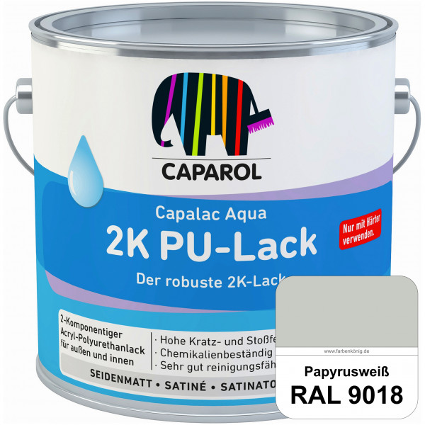 Capalac Aqua 2K PU-Lack (RAL 9018 Papyrusweiß) chemisch und mechanisch widerstandsfähige Lackierunge