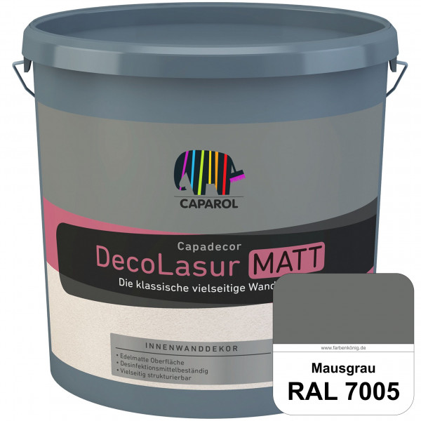 Capadecor DecoLasur Matt (RAL 7005 Mausgrau) Matte Lasurfarbe auf Dispersionsbasis (innen)