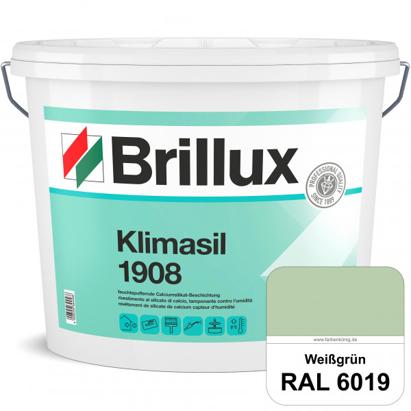 Klimasil 1908 (RAL 6019 Weißgrün) feuchtepuffernde & gut füllende Calciumsilikat-Beschichtung (außen