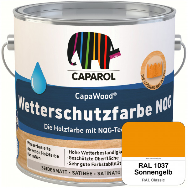 CapaWood® Wetterschutzfarbe NQG (RAL 1037 Sonnengelb) - ersetzt Capadur Wetterschutzfarbe NQG