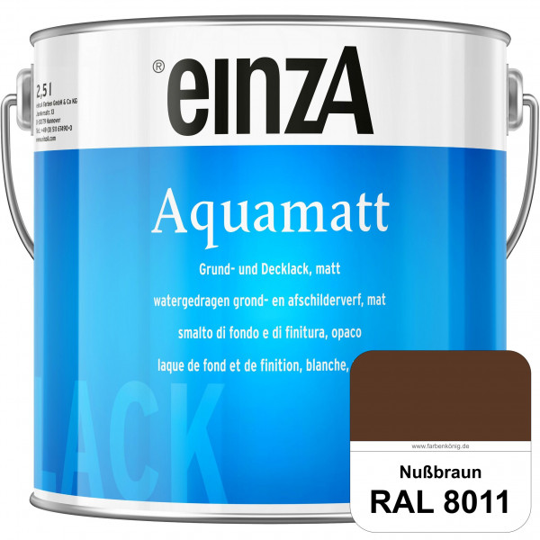 einzA Aquamatt (RAL 8011 Nussbraun) Wasserverdünnbare Vorstreichfarbe & matte Lackfarbe
