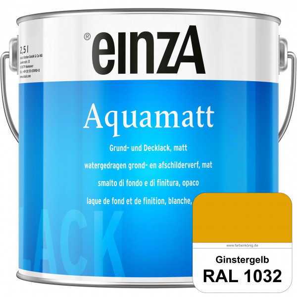 einzA Aquamatt (RAL 1032 Ginstergelb) Wasserverdünnbare Vorstreichfarbe & matte Lackfarbe
