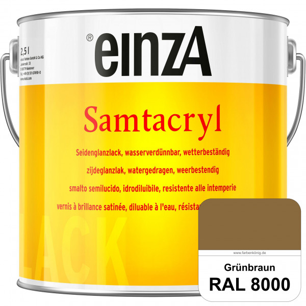 einzA Samtacryl (RAL 8000 Grünbraun) wetterbeständige seidenglänzende Acryl-PU-Lackfarbe
