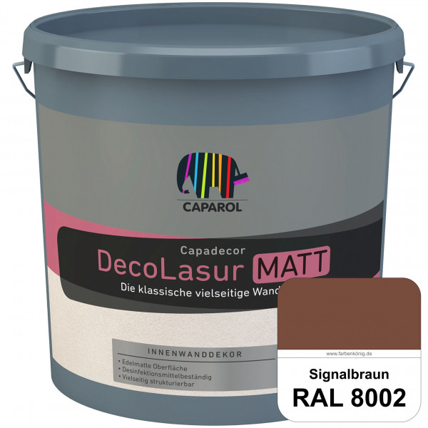 Capadecor DecoLasur Matt (RAL 8002 Signalbraun) Matte Lasurfarbe auf Dispersionsbasis (innen)