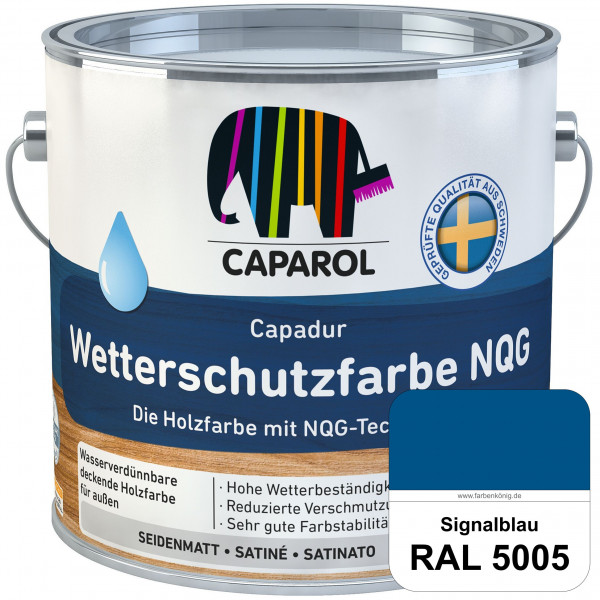 Capadur Wetterschutzfarbe NQG (RAL 5005 Signalblau) Holzfarbe mit NQG-Technologie wasserbasiert für