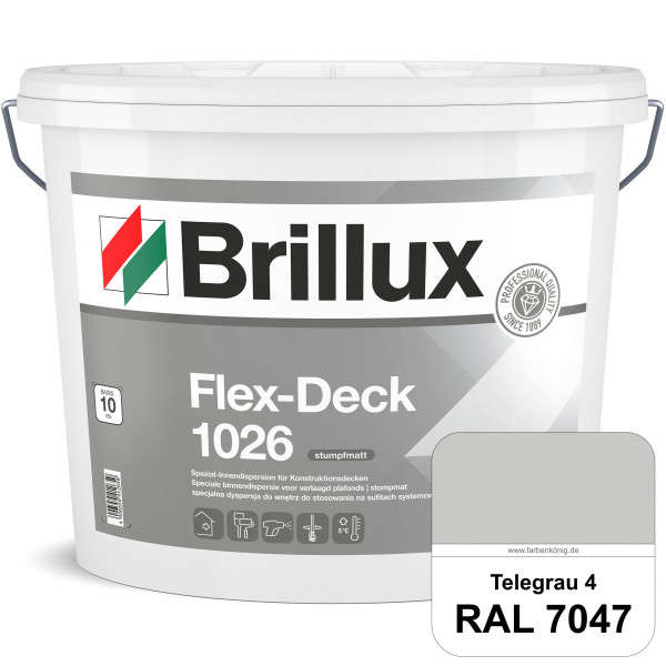 Flex-Deck ELF 1026 (RAL 7047 Telegrau 4) Hochwertige Innendispersion für Decken mit Installationen &