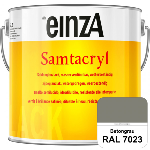 einzA Samtacryl (RAL 7023 Betongrau) wetterbeständige seidenglänzende Acryl-PU-Lackfarbe