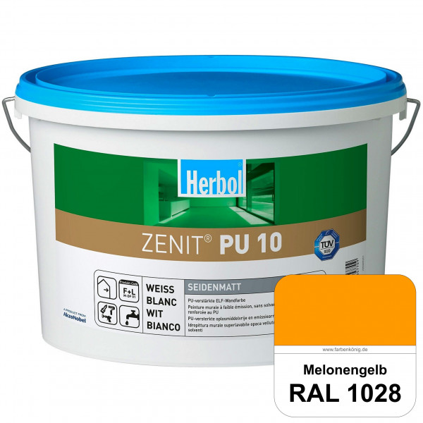 Zenit PU 10 (RAL 1028 Melonengelb) seidenmatte und strapazierfähige PU-Wandfarbe