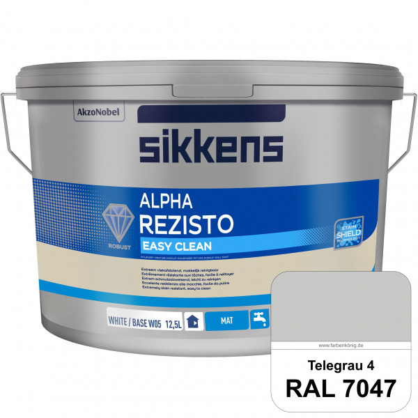 Alpha Rezisto Easy Clean (RAL 7047 Telegrau 4) Extrem widerstandsfähige & matte Innenfarbe