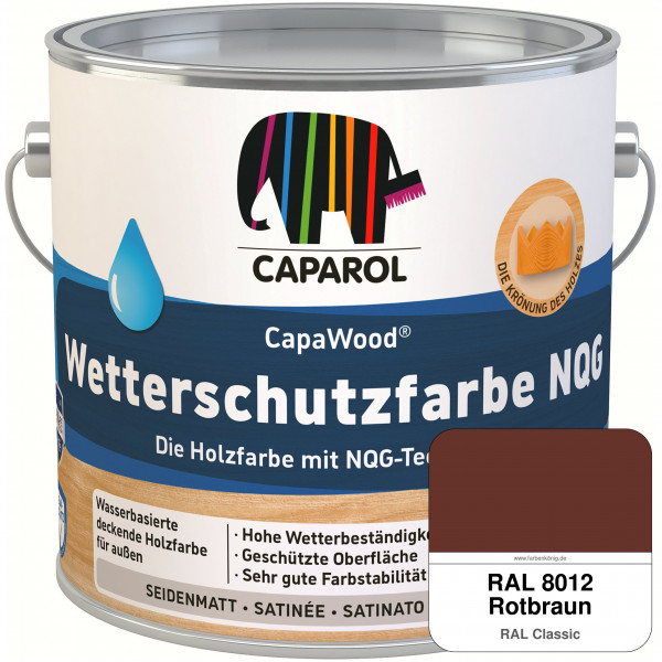 CapaWood® Wetterschutzfarbe NQG (RAL 8012 Rotbraun) - ersetzt Capadur Wetterschutzfarbe NQG