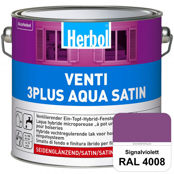 Venti 3Plus Aqua Satin (RAL 4008 Signalviolett) wasserbasierter & feuchtigkeitregulierender Ein-Topf