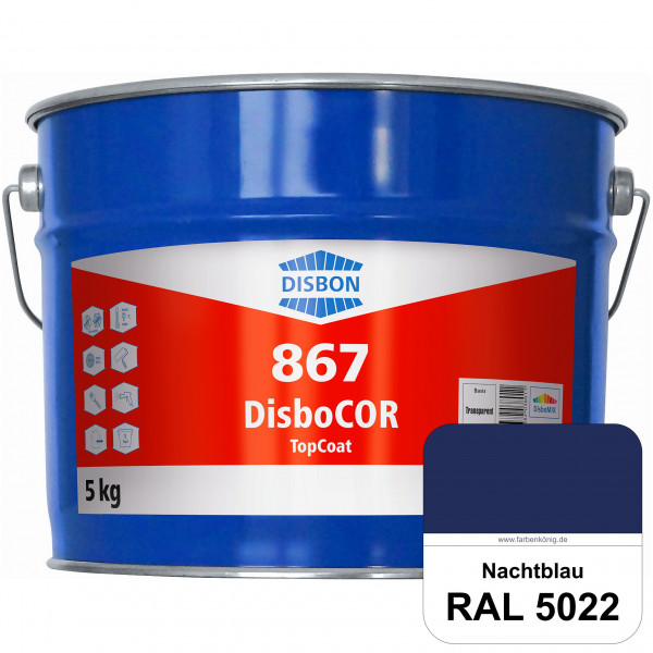 DisboCOR 867 TopCoat (RAL 5022 Nachtblau) Anwendungsfreundliche Korrosionsschutz-Deckbeschichtung mi