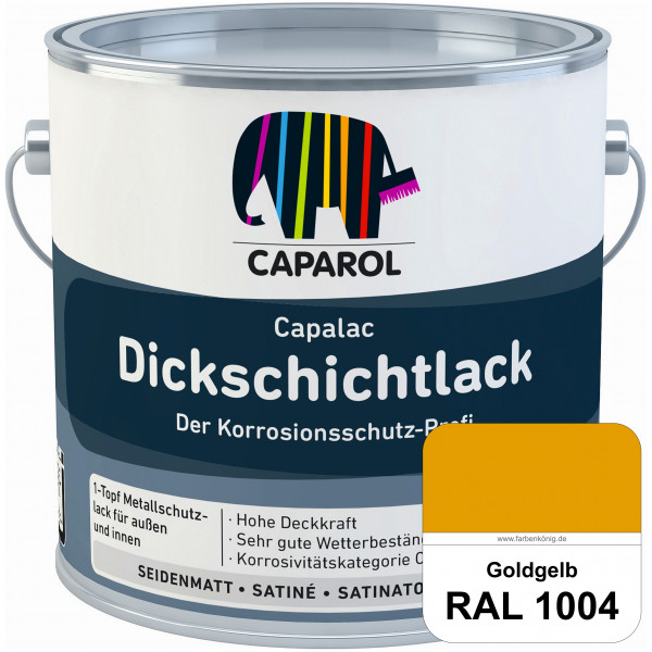 Capalac Dickschichtlack (RAL 1004 Goldgelb) 1-Topf Metallschutzlack (löselmittelhaltig) innen & auße