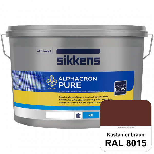 Alphacron Pure (RAL 8015 Kastanienbraun) Edelmatte & hochertige Premium Wandfarbe für glatte Untergr