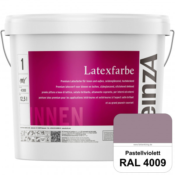 einzA Latexfarbe Premium (RAL 4009 Pastellviolett) Hochwertige scheuerbeständige seidenglänzende Lat