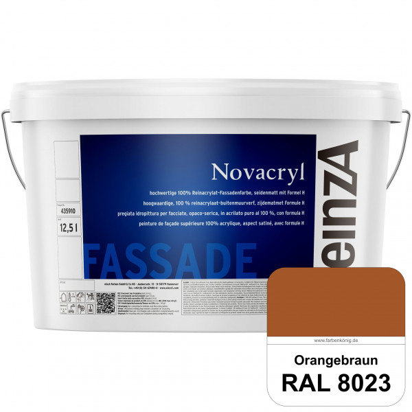 einzA Novacryl (RAL 8023 Orangebraun) Reinacrylat-Fassadenfarbe, seidenmatt